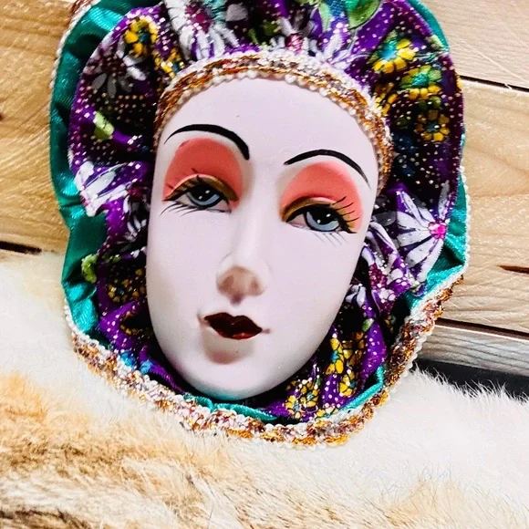 Decorative mask art ceramic wall decor vintage - Picture 2 of 6